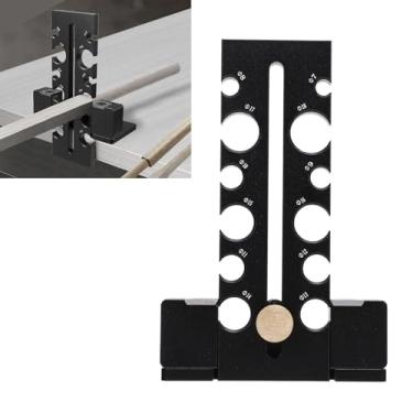 Imagem de Kit Gabarito para Fabricante Passador Ajustável, Placa Corte Liga Alumínio Com 12 Furos, Ferramenta Auxiliar Haste Redonda Fresagem Broca Elétrica para Carpintaria, Fabricação