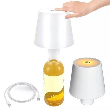 Imagem de Luminaria Abajur De Mesa Garrafa Iluminaçao Led Recarregavel Ajustavel 3 Tons Decoraçao