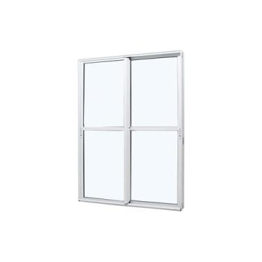 Imagem de Porta de Correr em Alumínio Branco Caribe Max 215x200x11,8cm 2 Folhas 