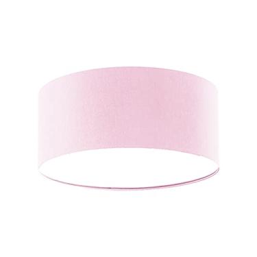 Imagem de Luminária Plafon Redondo Cúpula em Tecido 30x15 Cor:Rosa5923