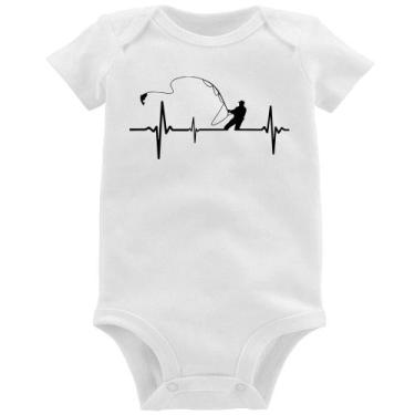 Imagem de Body Bebê Pescador Batimentos Cardíacos - Foca na Moda, Branco, G