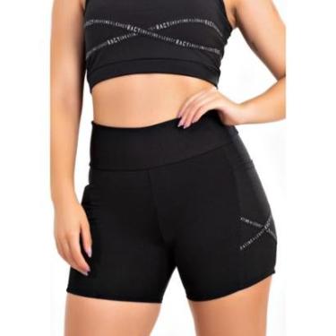 Imagem de Short Fitness Esporte Cintura Alta Com Elástico -Feminino