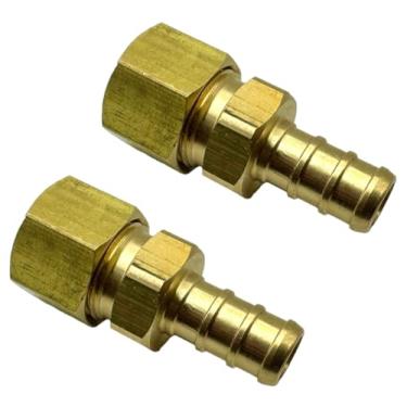 Imagem de GRIDTECH (Pacote com 2) Latão 3/20.3 cm PEX para 3/20.3 cm OD Compressão Adaptador de Conexão Reto, Suporte de Alta Pressão Resistente Sem Chumbo, Resistente à Ferrugem e à Corrosão