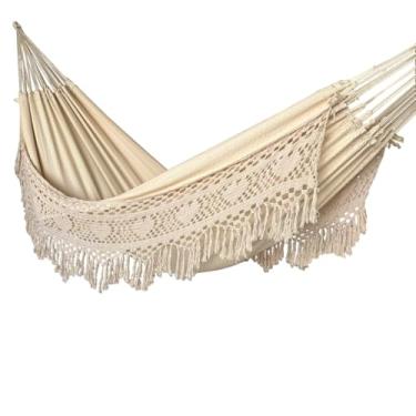 Imagem de Rede Descanso Reforçada Rede Dormir Casal king Luxo Rede de Dormir Gigante Varanda Artesanal CRUA