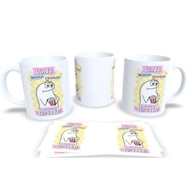 Imagem de Caneca de Porcelana Personalizada Com Frases Engraçadas, Divertidas e Memes P22 (Linda ansiosa esfomeada)