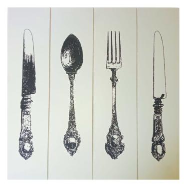 Imagem de Porta Talheres Organizador de Mesa Madeira Laqueada 30x30x6cm