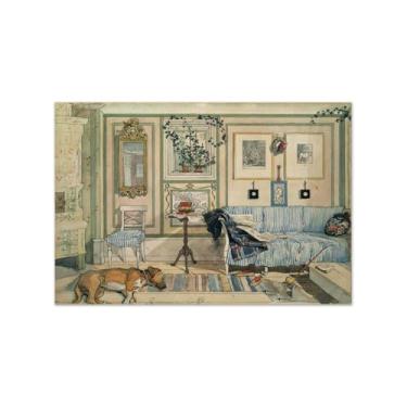 Imagem de Carlr Lasrson Famosa Tela Pintura de Parede Decoração de Parede Imagem -Cosy Corner-Posters e Impressões Reprodução para Quarto 60x90cm24x35in Sem Moldura