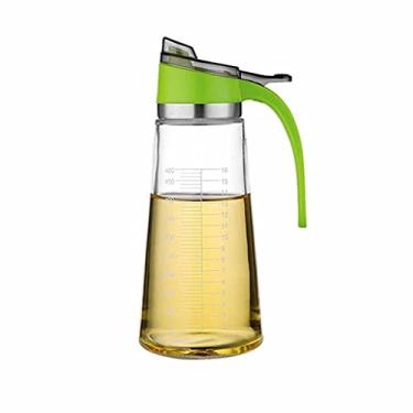 Imagem de Garrafa de azeite de oliva de vidro reforçado Premium 500 ml Recipiente de vinagre de cozinha Garrafa de molho de soja Garrafa de armazenamento de vinagre de vidro moderna (Cor: A) (A)