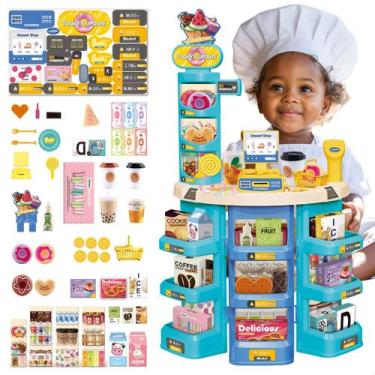 Imagem de Mercadinho Infantil Brinquedo Com Caixa Registradora Confeitaria Faz d