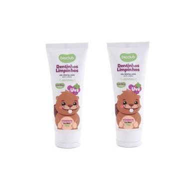 Imagem de Gel Dental Infantil Kit Com Flúor Sabor Uva Bioclub 70g