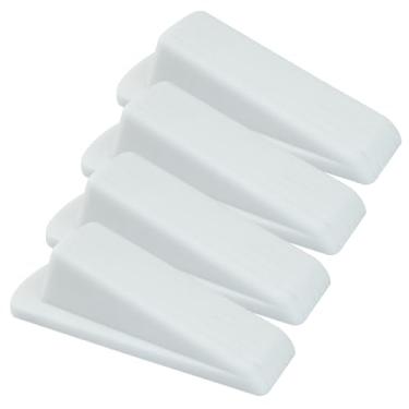 Imagem de Auvotuis 4 batentes de porta, cunha de borracha resistente para carpete, azulejo, pisos de madeira e concreto, protetores de lacuna empilháveis antiderrapantes com proteção de segurança (branco)