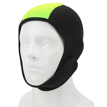 Imagem de Capuz de roupa de mergulho grcfumo, capuz de mergulho de surf térmico, chapéu de mergulho de secagem rápida para esportes aquáticos, nadar de caiaque de snorkeling canoagem (Verde preto)