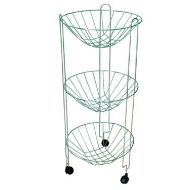 Imagem de Fruteira Tripla Redonda com Rodas 68x30cm