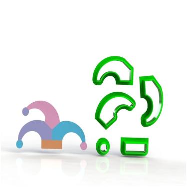 Imagem de Cortador Arlequina - Chapéu Pierrot Coringa Palhaço 6 Cm