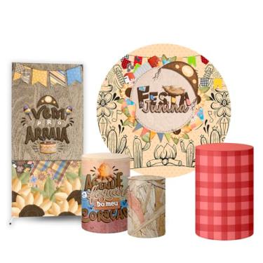 Imagem de Trio Capas Cilindro + Painel Redondo + Lateral Festa Junina (K2FJN0007)