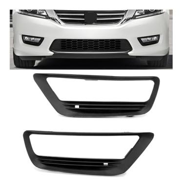 Imagem de HECASA Moldura preta para farol de neblina, lado do passageiro, compatível com Honda Accord Sedan 2013-2015, substituição para HO1038111 71112T2AA10 (par)