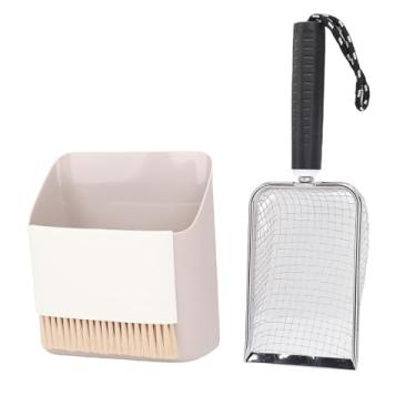 Imagem de Bolsa de Ninhada de Gato, Malha de Aço Inoxidável cocô de cocô de cocô de cocô de Caddy Kitty Scooper Com pó de Vassoura Pequena de Vassoura para Home Jardim Praia