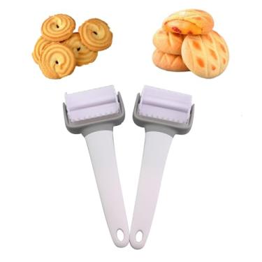 Imagem de CXMTECH 2 peças de cortador de tambor de plástico de grau alimentício DIY ferramentas de assar rolo de pizza adequado para pastelaria e argila ultraleve