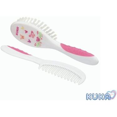 Imagem de Conjunto Para Cabelo Soft Escova E Pente  Rosa  - Kuka