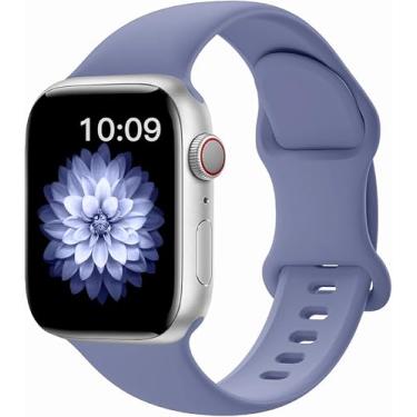 Imagem de Pulseiras de relógio esportivo patenteadas compatíveis com Apple Watch séries 10, Ultra 1/2, SE, 9, 8, 7, 6, 5, 4, 3, 2 e 1, pulseira de silicone impermeável para iWatch de 38 mm, 40 mm, 41 mm, 42 mm,