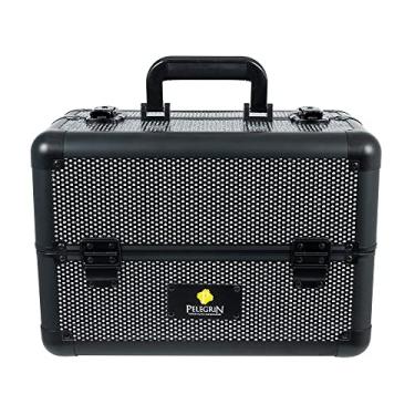 Imagem de Maleta Maquiagem Joias Manicure Alumínio Abs Pelegrin Pel-m1017 Preta Cristal