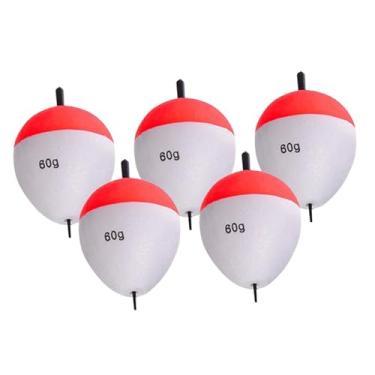 Imagem de simhoa 5 peças de bóias de pesca, bóias, bobbers, EVA oval, cor brilhante, espuma de alta flutuabilidade, conjunto de bóias para pesca de percas, bagres, 60g