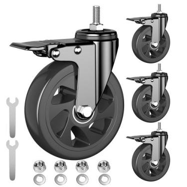 Imagem de Rodízios LUTUMEI Heavy Duty de 5 polegadas e 2400 libras com travament