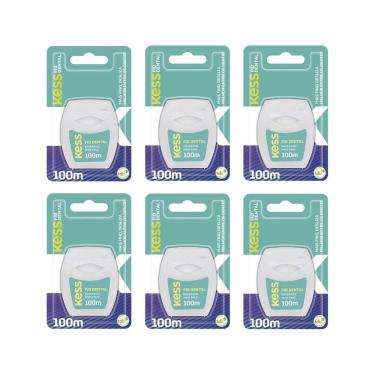 Imagem de Fio Dental Kess 100M Extra Fino - Kit Com 6Un