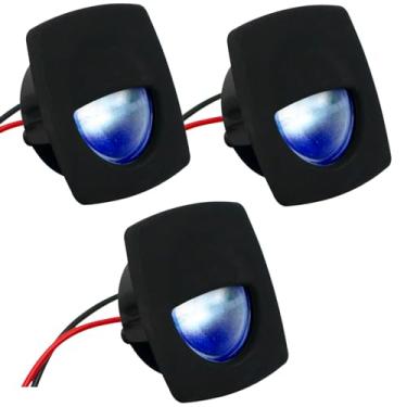 Imagem de Five Oceans Luz LED Companion Way Light, pacote com 3 luzes de cortesia de barco, luz quadrada para interior de barco, deck, cabine, LED azul, para pontão, barco de pesca, barco, barco, iate, veleiro, trailers FO-4002-M3