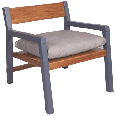 Imagem de Poltrona com Estofado Tramontina Mistral Madeira Teca e Tauari com Acabamento Envernizado 14562051