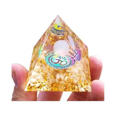 Imagem de Pirâmide De Orgônio De Ametista E Peridoto, Cristal De Cura Com Energi