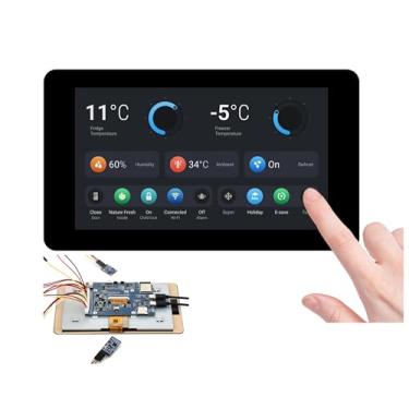 Imagem de Placa de desenvolvimento de tela sensível ao toque ESP32-S3 de 7 polegadas, ESP32 com tela 1024 × 600, processador LX7 dual-core de 32 bits, frequência de até 240 MHz, suporta WiFi e BT, com antena