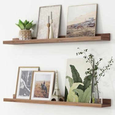 Imagem de Prateleira de borda para fotos, prateleiras flutuantes, conjunto de 2, prateleiras de livros de berçário de 91 cm para armazenamento de brinquedos, estante infantil montada na parede para sala de