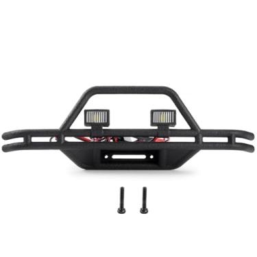 Imagem de QUE-T Para-choque dianteiro RC com luz LED para carro rastreador HPI Venture HILUX RC 1/18