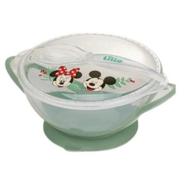 Imagem de Prato Bowl com Ventosa e Colher Disney Neutro Tampa Hermética Antivaza