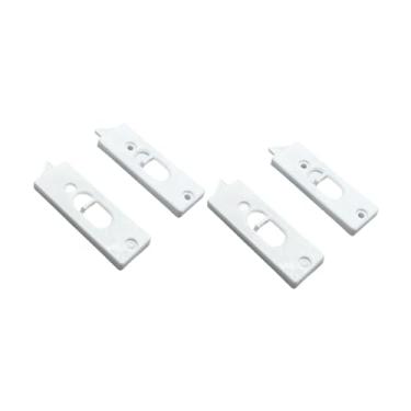 Imagem de IEUDNS 4 peças de hardware de trava de inclinação de encaixe para acessórios de janela doméstica, pares de travas de inclinação resistentes de 2 furos fáceis, Branco, L