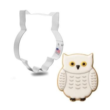 Imagem de Cortador de biscoito de coruja da Chubby de 10,8 cm B1611 – Cortadores de biscoito de alce – Placa de latão de aço dos EUA