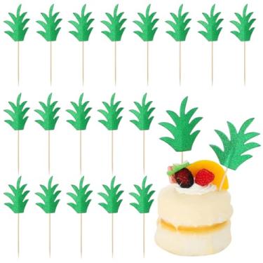Imagem de TOPPERFUN 60Pcs Pineapple Cupcake Decorations, Paper Donut Cake Decorations, Cute Pudding Picks for Birthday Hawaiian Party Wedding Festival