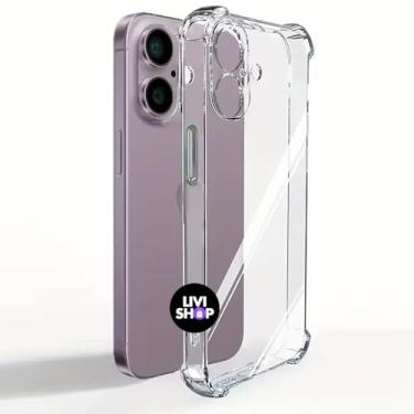 Imagem de Capa Capinha Para iPhone 16 TPU Transparente Antiquedas Com Bordas Elevadas Premium