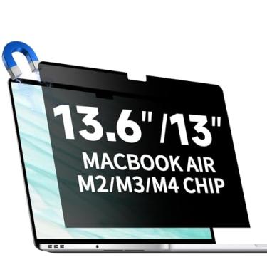 Imagem de Tela de privacidade magnética para MacBook Air 13,6/13 polegadas (2022-2025, M2, M3, M4), tela de privacidade de laptop fosco removível filtro de luz azul antirreflexo - antiespião para computador Mac