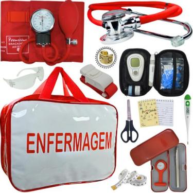 Imagem de Kit Enfermagem Cores Bolsa Top Premium + Medidor Glicose - Love Saude,