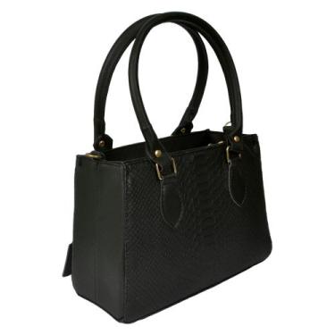 Imagem de Bolsa Feminina Média Transversal Tote croco - Manuela Marques , Preto