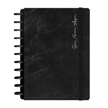 Imagem de Caderno de Disco Inteligente Iscool Personalizado G+ Solid Touch Couro Preto