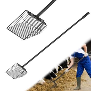 Imagem de Colher de cocô de galinha para areia, pá de peneiramento extra grande com alça ajustável de 3 alturas, colher de galinheiro para limpeza rápida, colher de galinheiro para areia de aves, colher de cocô