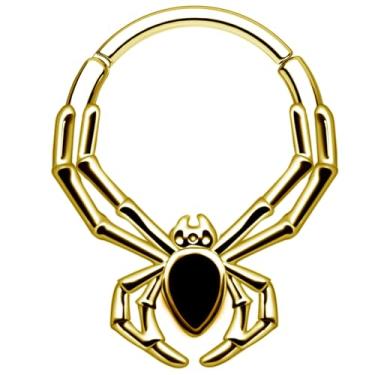 Imagem de CHARMONLINE Anel de segmento de morcego aranha 16G gótico Halloween argola de nariz 316L aço inoxidável Daith brincos argola articulada clicker hélice orelha piercing tragus concha piercing joia