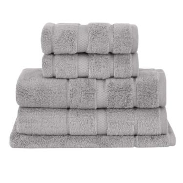 Imagem de Buddemeyer, Kit Jogo De Toalhas Buddemeyer 5 Peças Banhão Rosto e Piso Vision Dual Air 100% Algodão Cor:Cinza Stone 1829