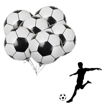 Imagem de kit 10 Balões de Festa em Formato de Bola de Futebol, Decoração Esportiva, Preto e Branco