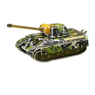 Imagem de Miniaturas De Montar 3d Quebra Cabeça Infantil Casinhas Diy(Tanque de Guerra)