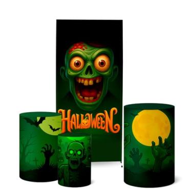 Imagem de Trio Capas Cilindro + Painel Lateral Romano Halloween (K5HAL0011)
