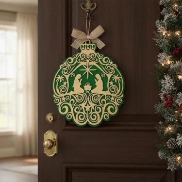 Imagem de Guirlanda Decoração de Natal Luxo Nascimento Do Menino Jesus Presépio 